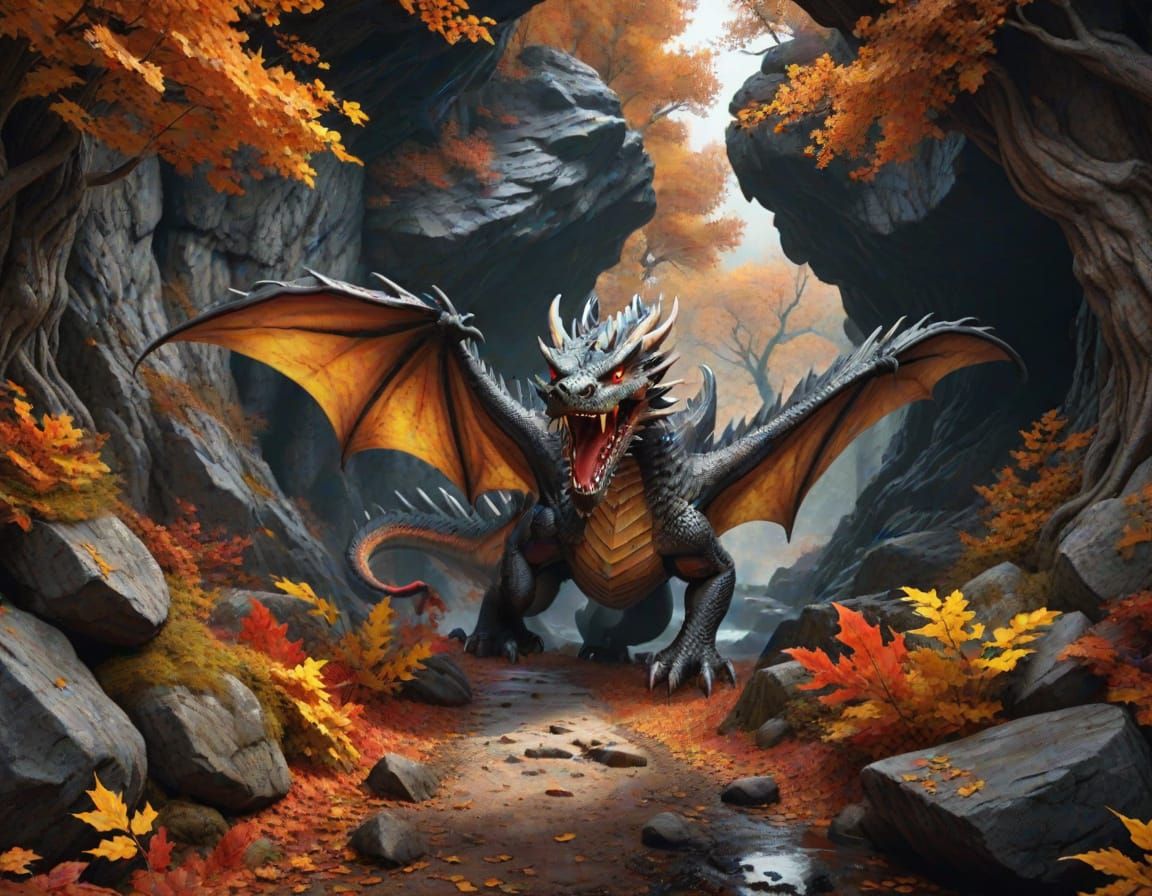Roaring Dragon Emerges: Digital Hyperrealism Art