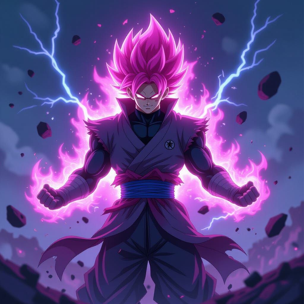 Super Saiyan Rose Goku Black with Sinister Smirk