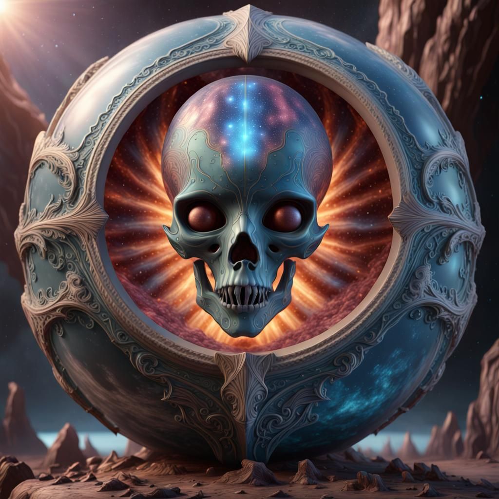 Extraterrestrial Being with Crystal Porcelain Skin