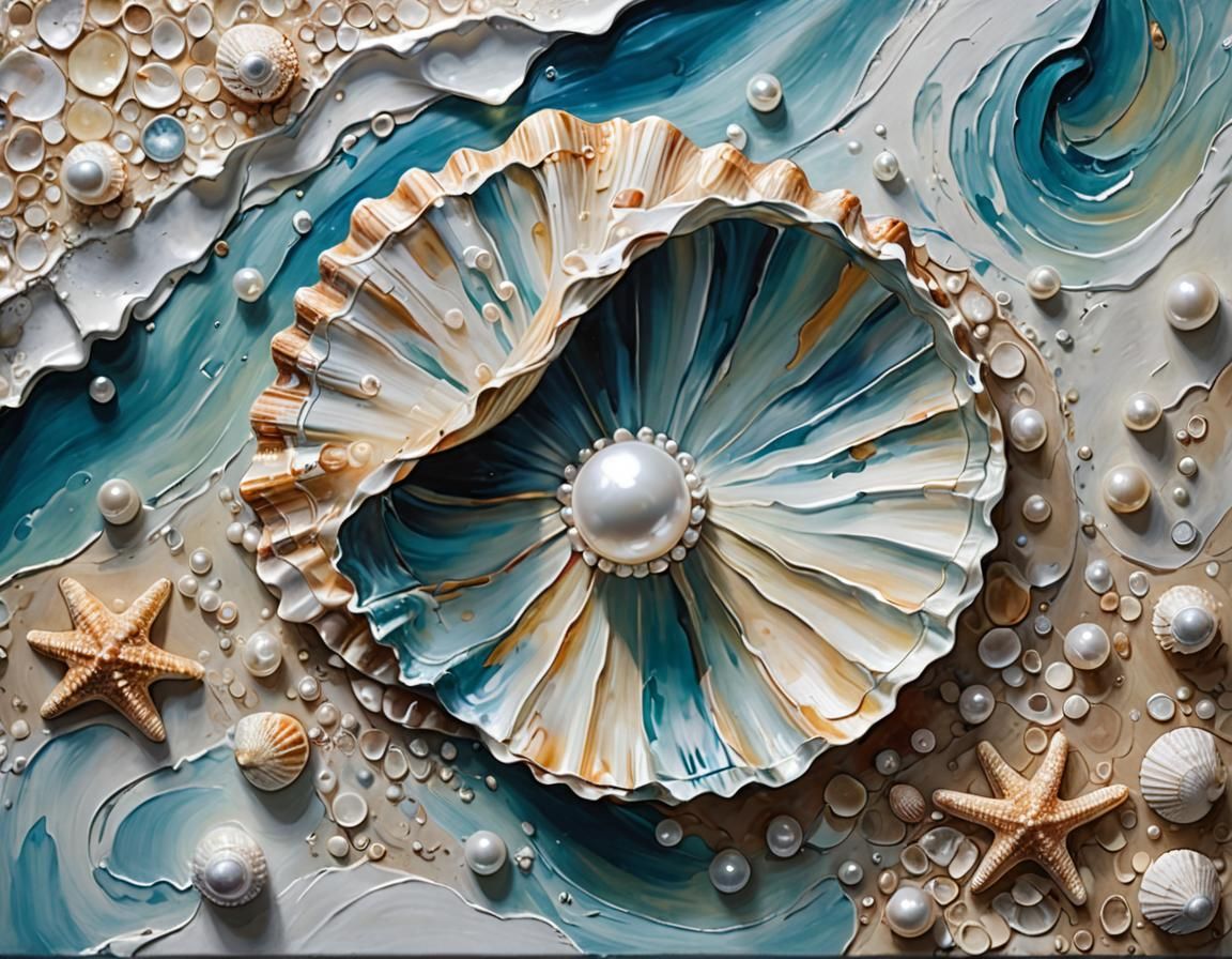 Impasto Seashell Pearl with Dynamic Light