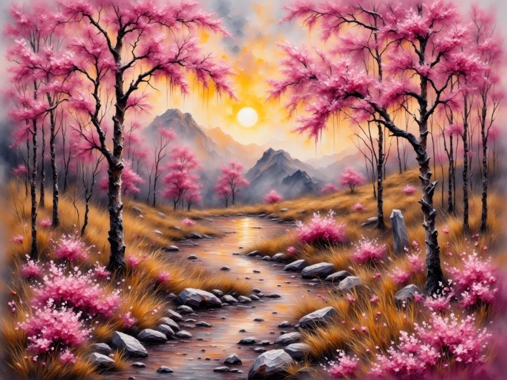 Scottish Spring Landscape After Rain in Evening Light