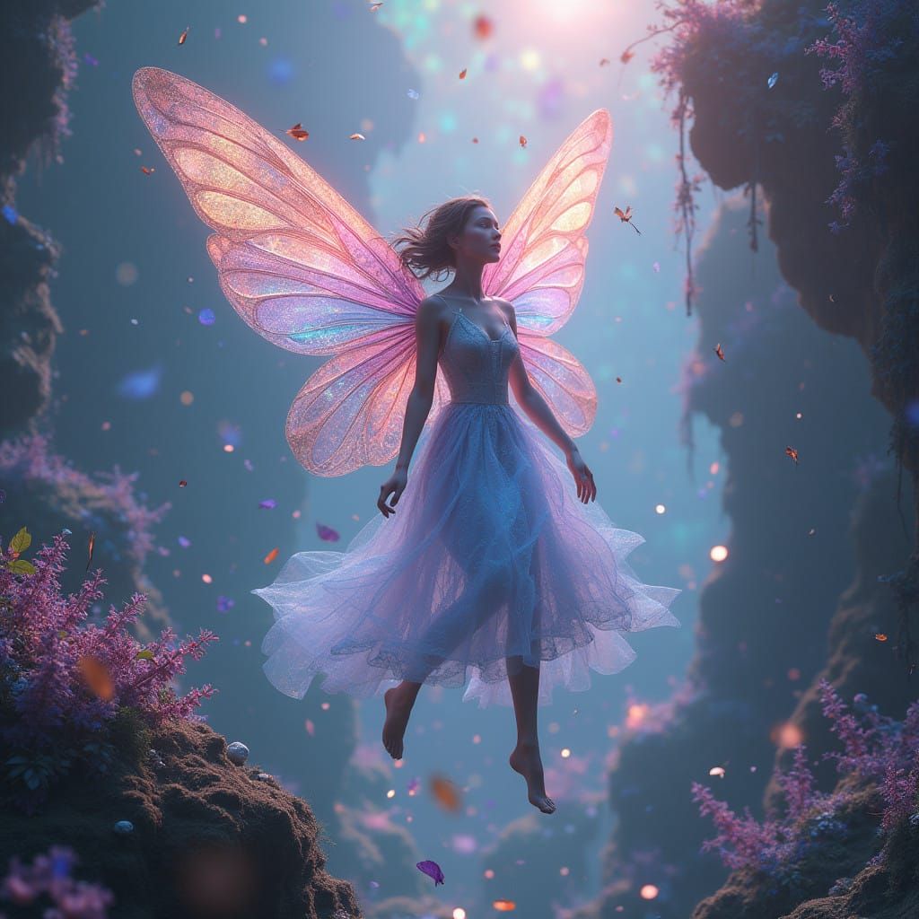 Ethereal Being in Vibrant Dreamscape