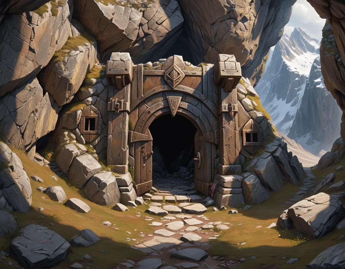Abandoned Dwarven Outpost Entrance in Mountain