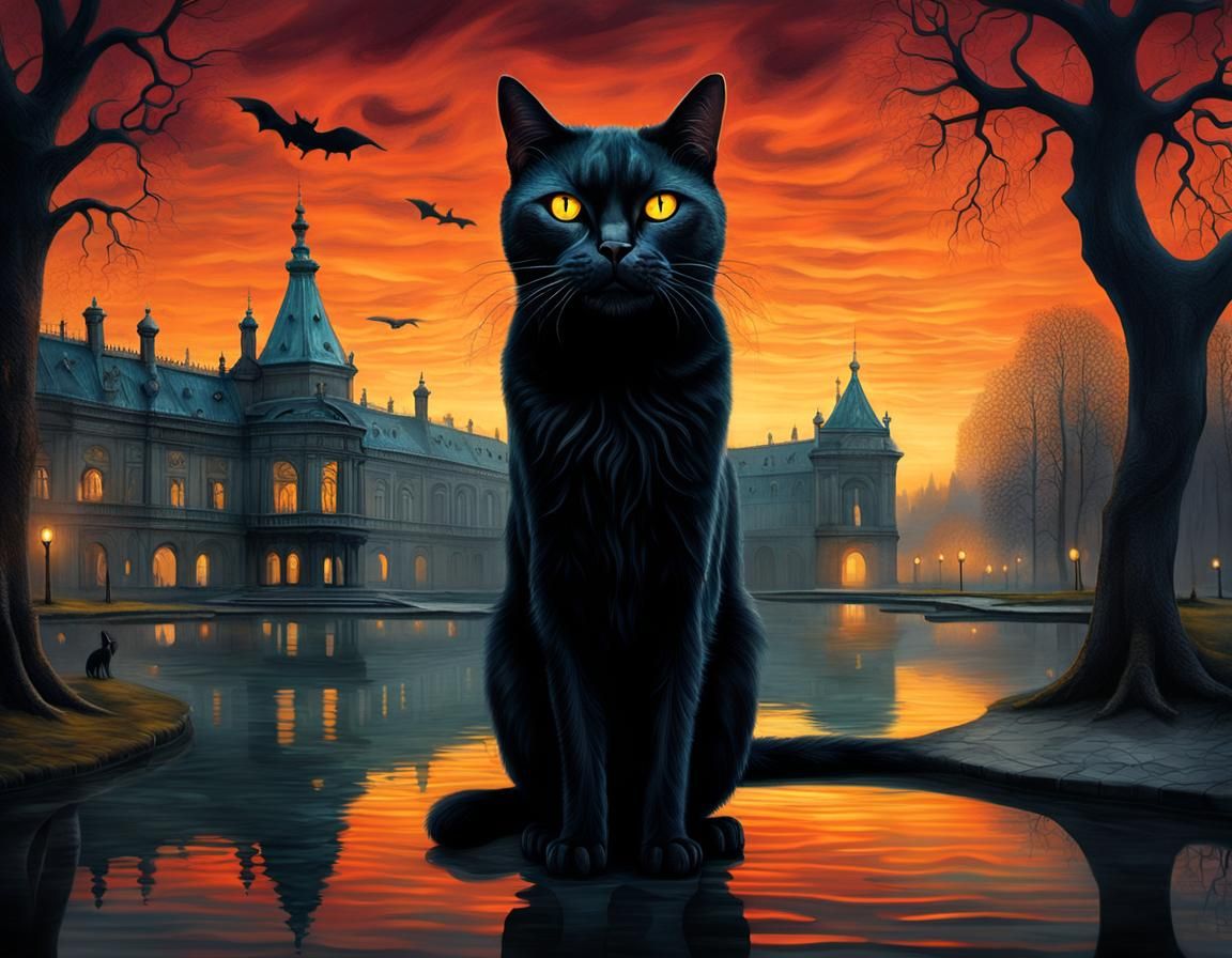 Mystical Giant Black Cat at Patriarch's Ponds
