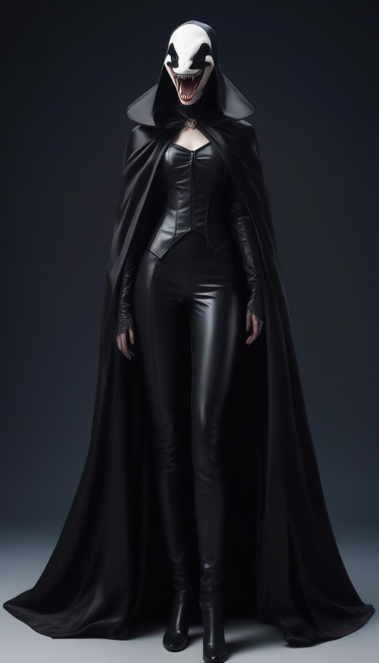 Tall Female Orca Vampire in Silk Cloak