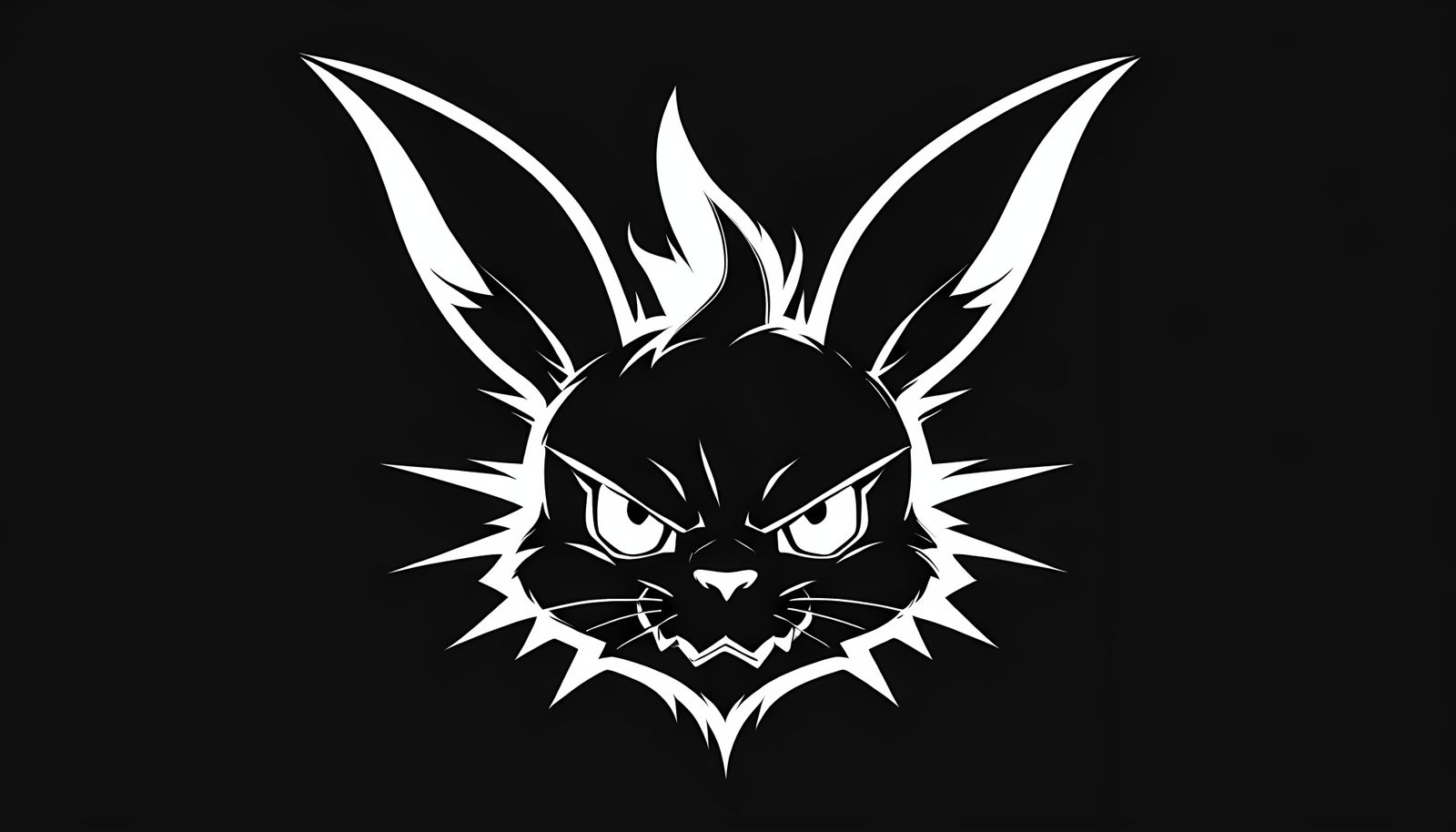 Evil Bunny Head Logo in Anime Vector Style