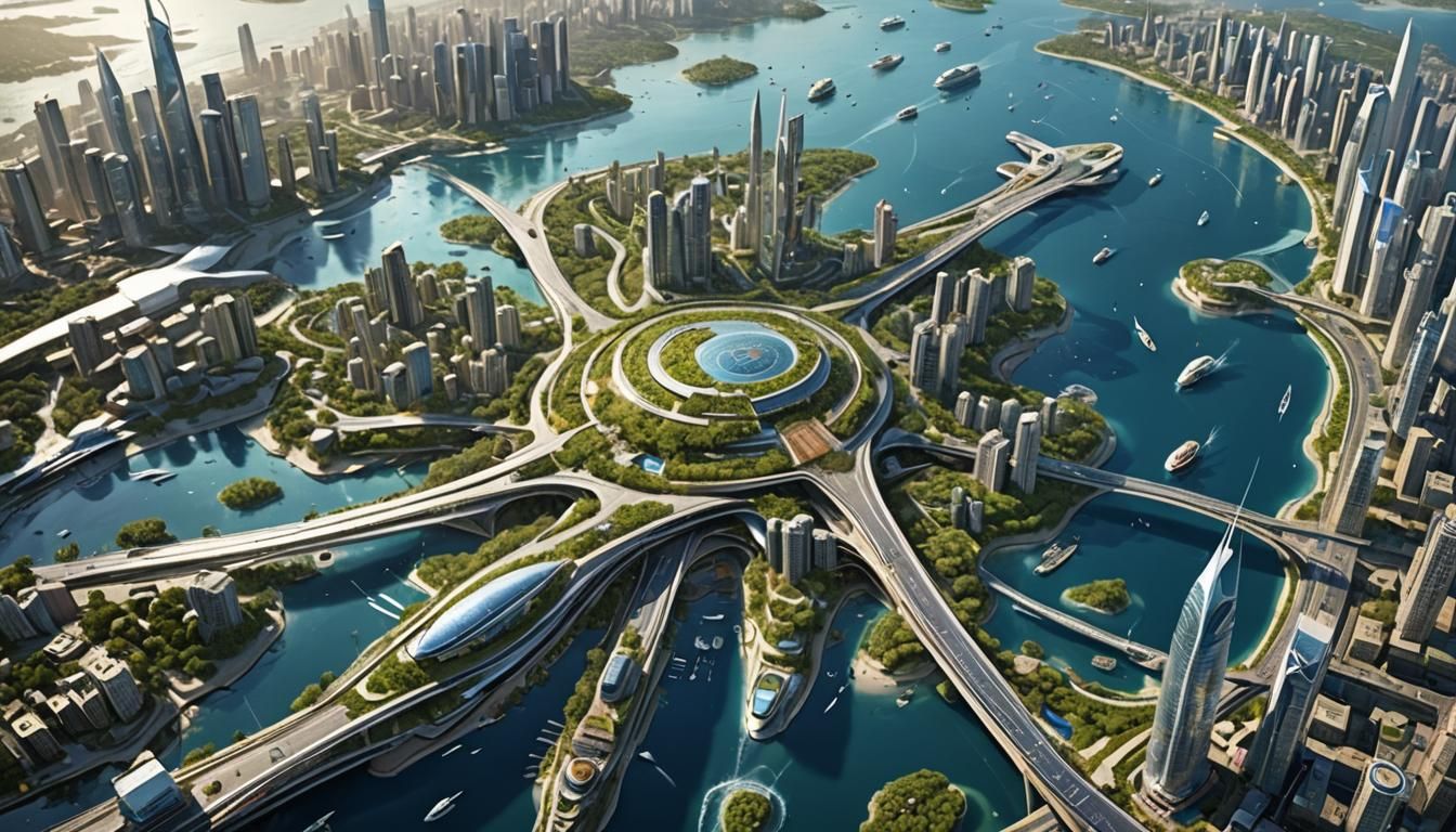 Futuristic Floating Megacity: Engineering Marvel in 2050