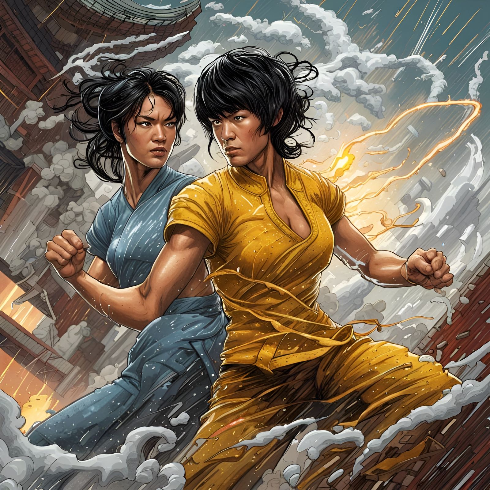 Everybody was - kung fu fighting.