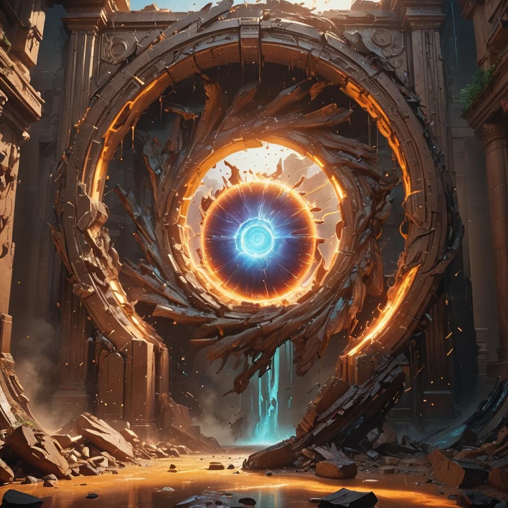 Hyperrealistic Portal with Swirling Energy Flows