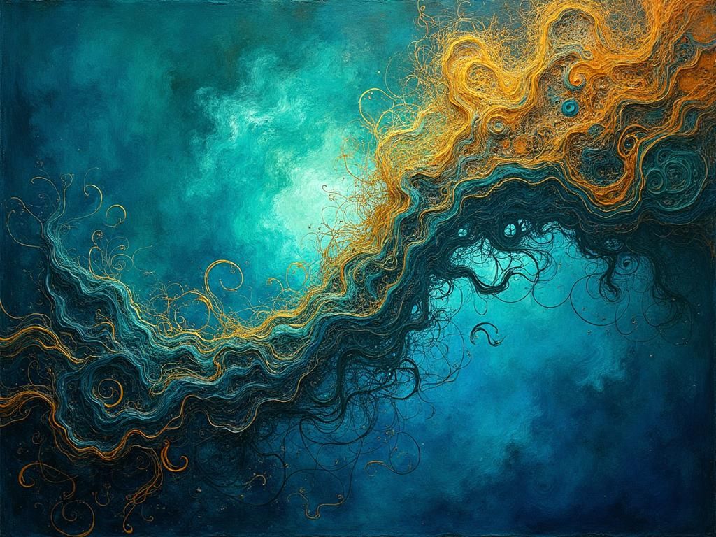 Mediterranean Landscape with Neon Lights in Contemporary Sty...