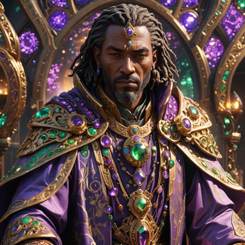Bob in Ornate Gemstone Robes: Sci-Fi Fantasy Art