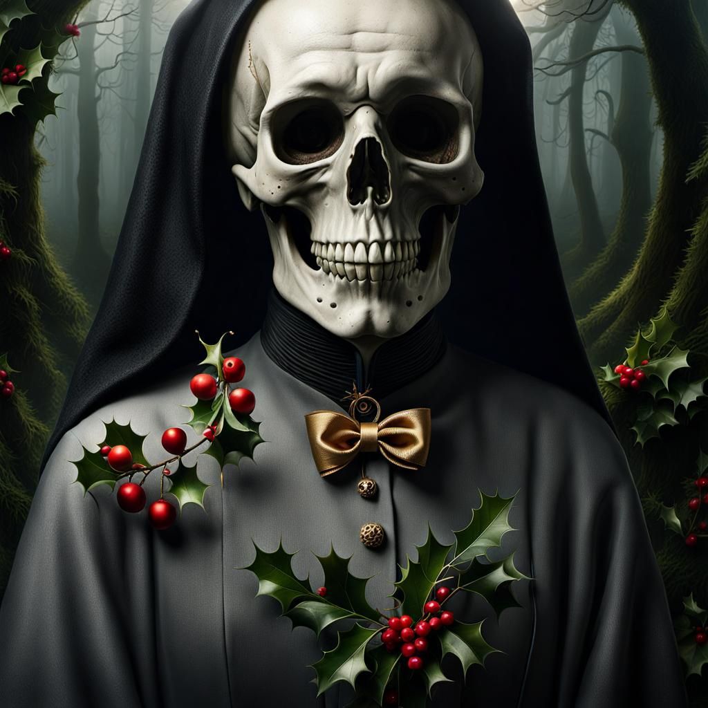 Surreal Christmas Skull by Quay Brothers in Stopmotion