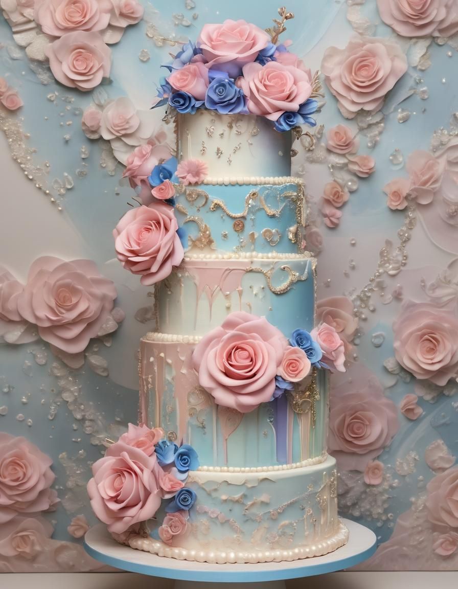 hearts, rainbow pride flag colors, blue, pink, and roses, ab...