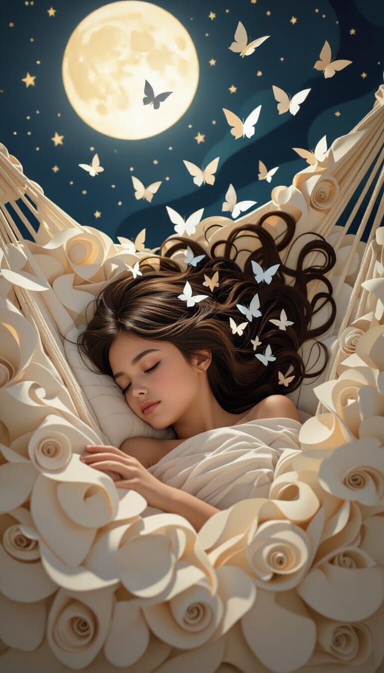 Dream-Weaver Asleep in Paper Cosmos