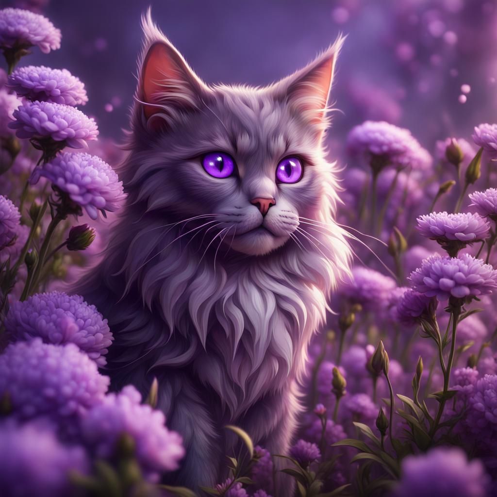 Purple kitten