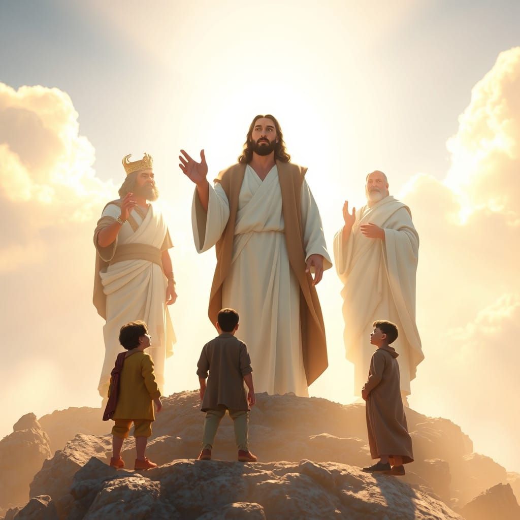 Divine Transformation on a Holy Mountain in Radiant Light