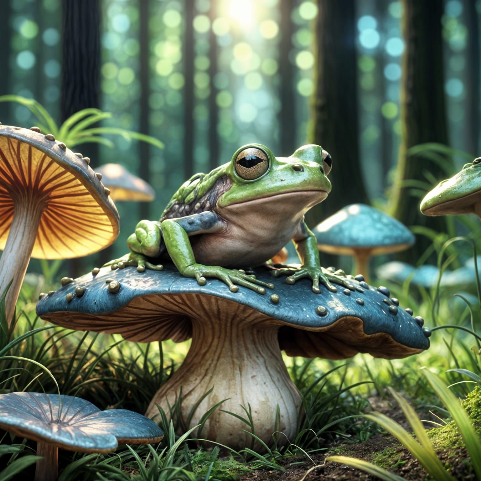 Bouncing Frog: Pixar-Style 3D Digital Art