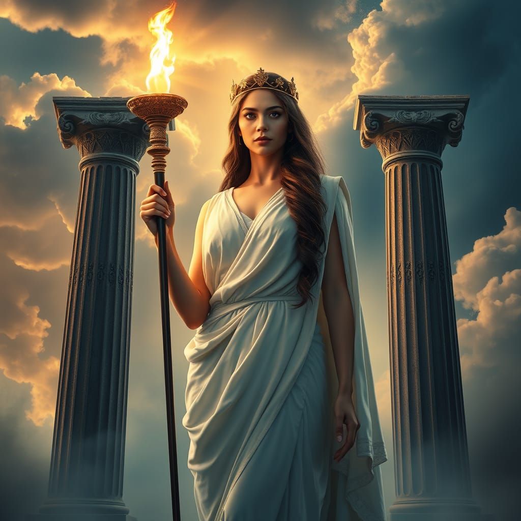 Ethereal Goddess in Classical Splendor