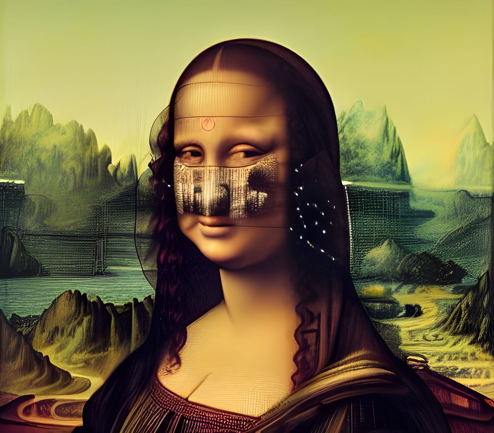 Mona Lisa: Grotesque Digital Art in Bosch Style