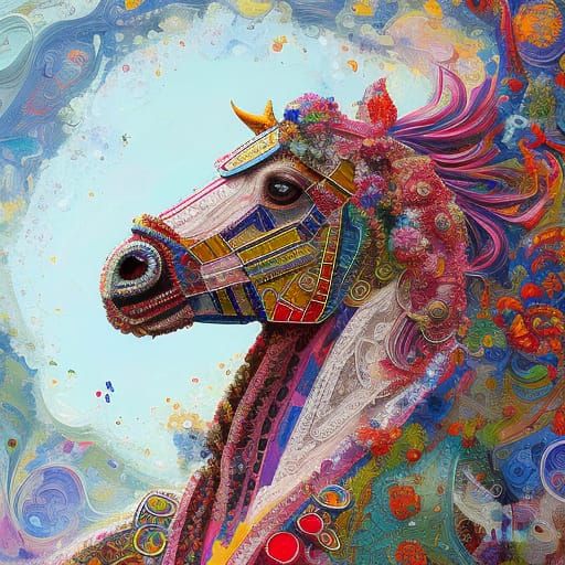 Majestic Elemental Horse: Hyperdetailed Concept Art