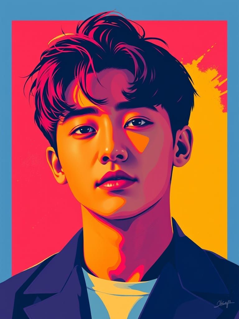 Jimin in Bold Pop Art Style