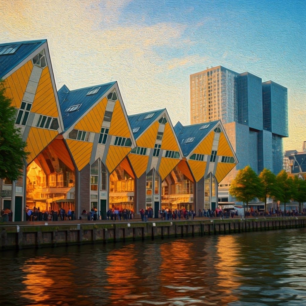 cube houses in Rotterdam created by Piet Blom