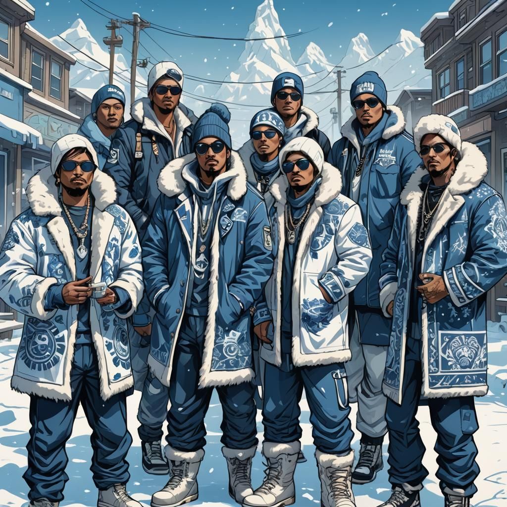 Eskimo Gangsters in Winter Alaska: Animated Illustration