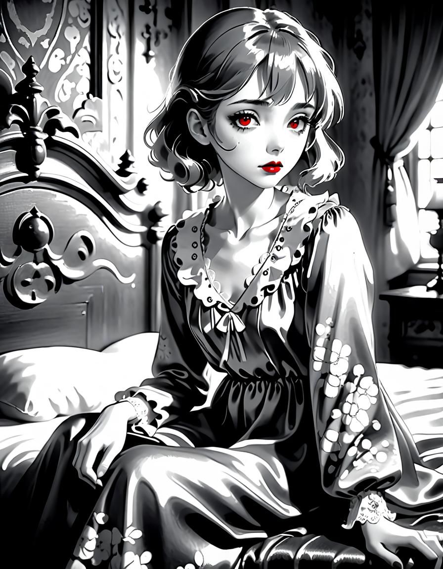 Striking Portrait of Woman with Red Lipstick