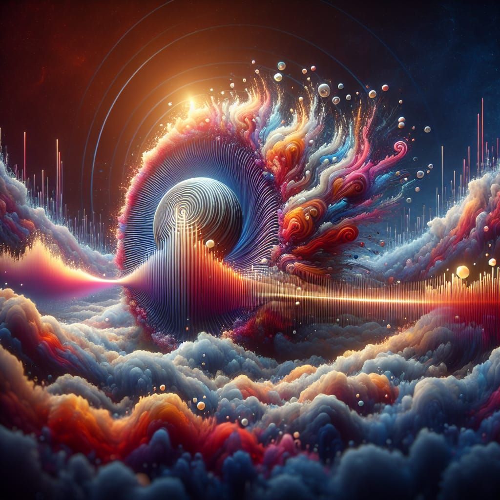 Abstract Sonic Waves Emanating from a Bass Drum