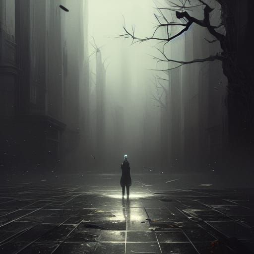 Sadness Embodied: Dark Fantasy Concept Art