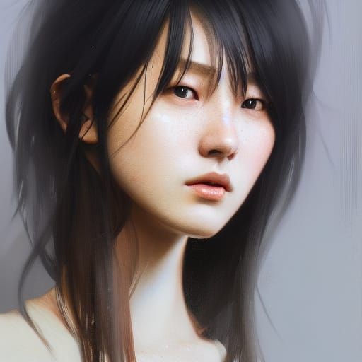 Jang Wonyoung Portrait in Hyperdetailed Art Style