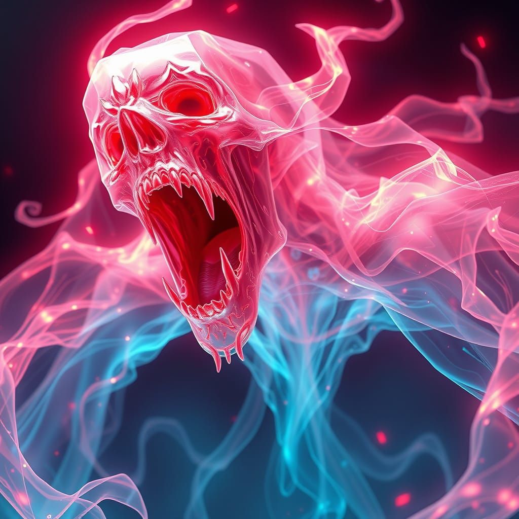 Ethereal Anime Specter in Vibrant 3D