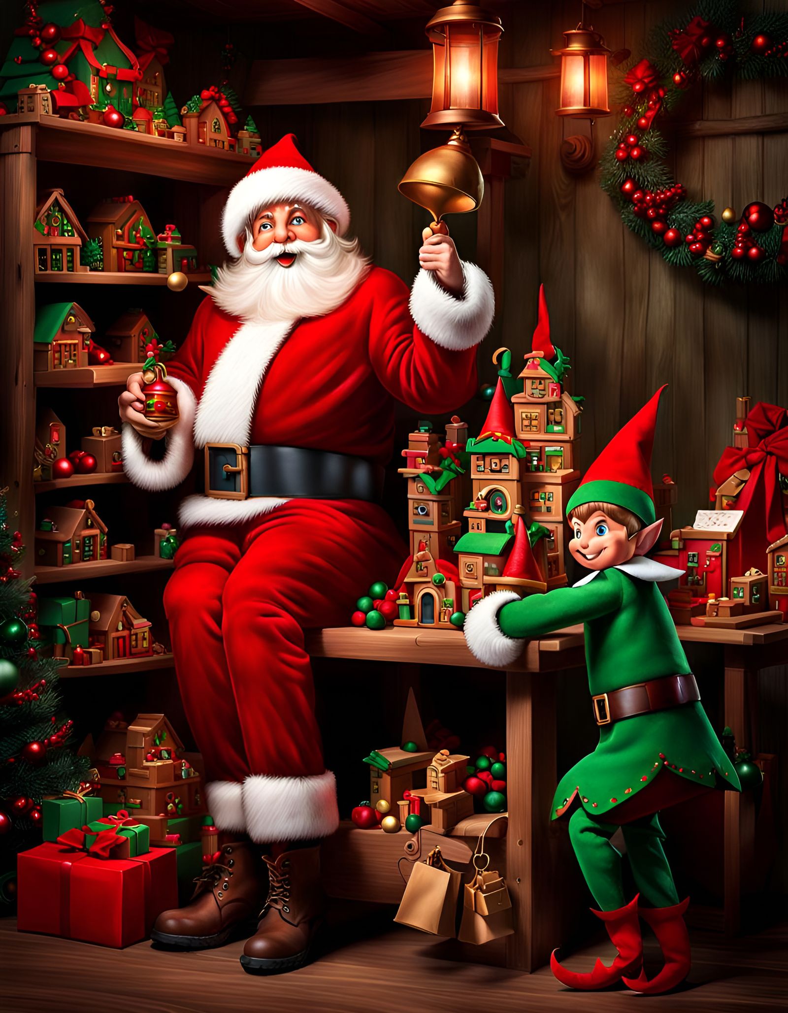 Santa and an Elf