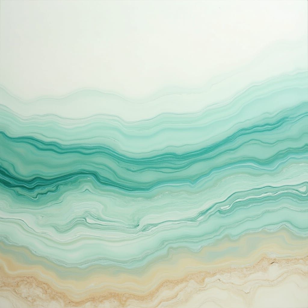 Tranquil Horizon in Fluid Acrylic Style