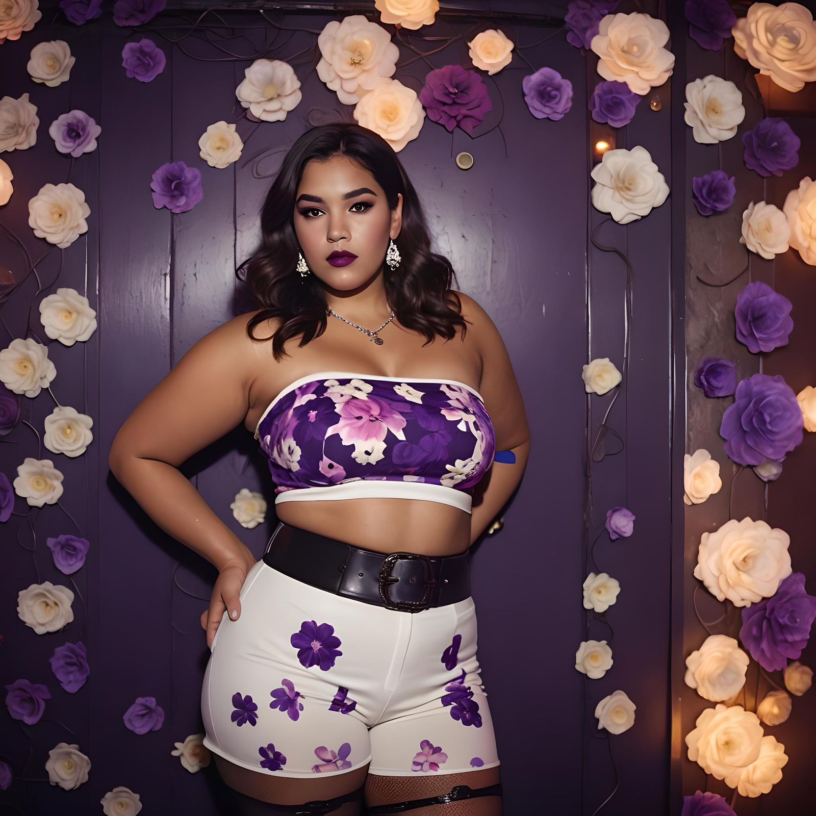 Stunning Latina Girl at Club Entrance