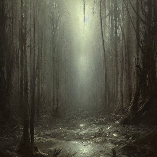 Mystic Forest: A Gothic Horror Illustration