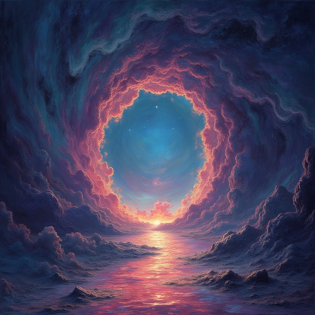 Infinity Portal in Vibrant Cosmic Art