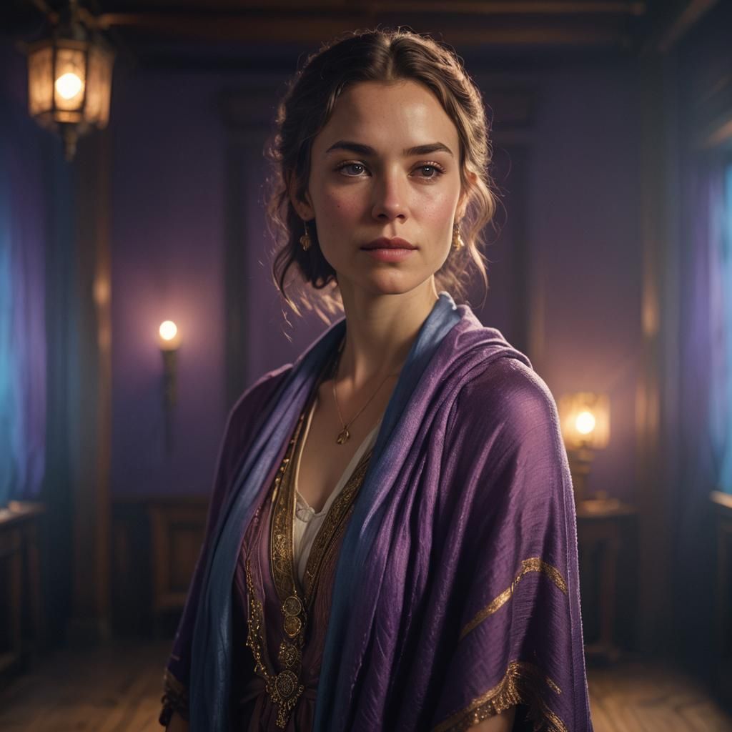 Cinematic Portrait of a Young Woman in Dutch Master Lighting