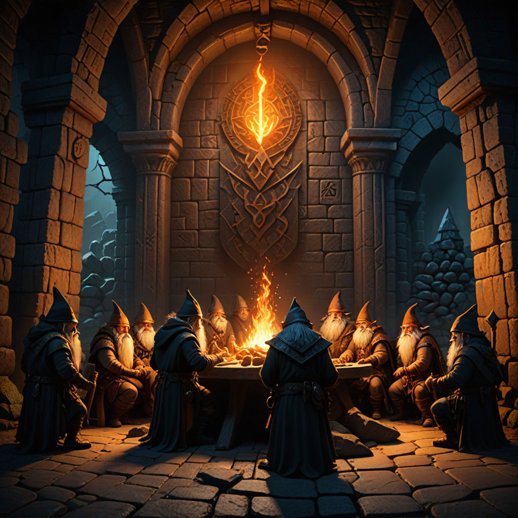 Dwarves and Gnomes Conjure Dark Magic in Ancient Castle