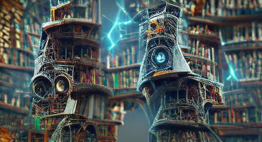 Mechanical Wizard Tower in 8k Resolution