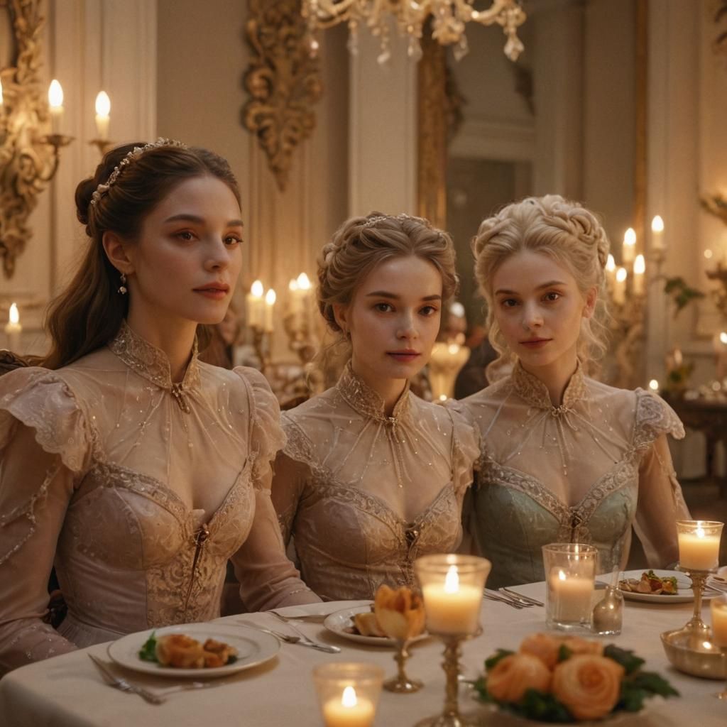 Romantic Alien Dinner in Baroque Restaurant