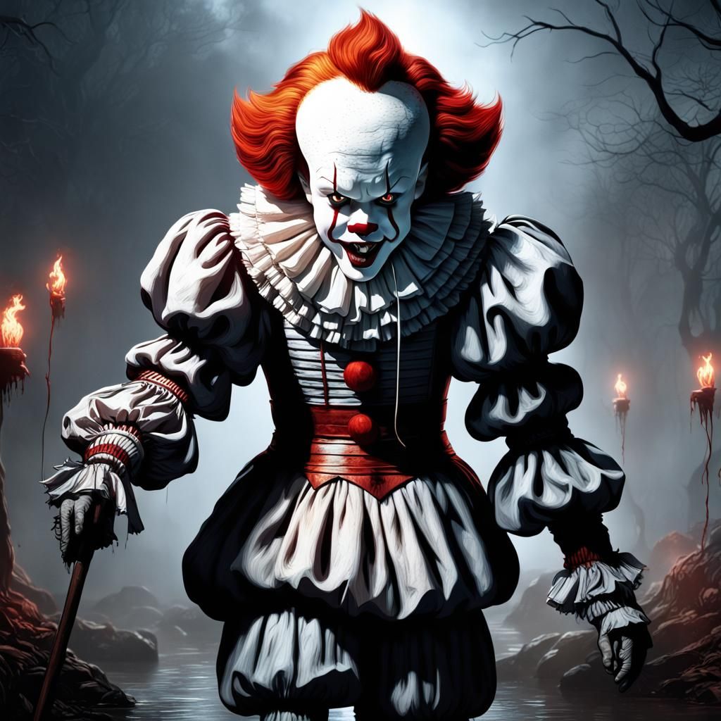 Detailed Pennywise Matte Painting in 8K