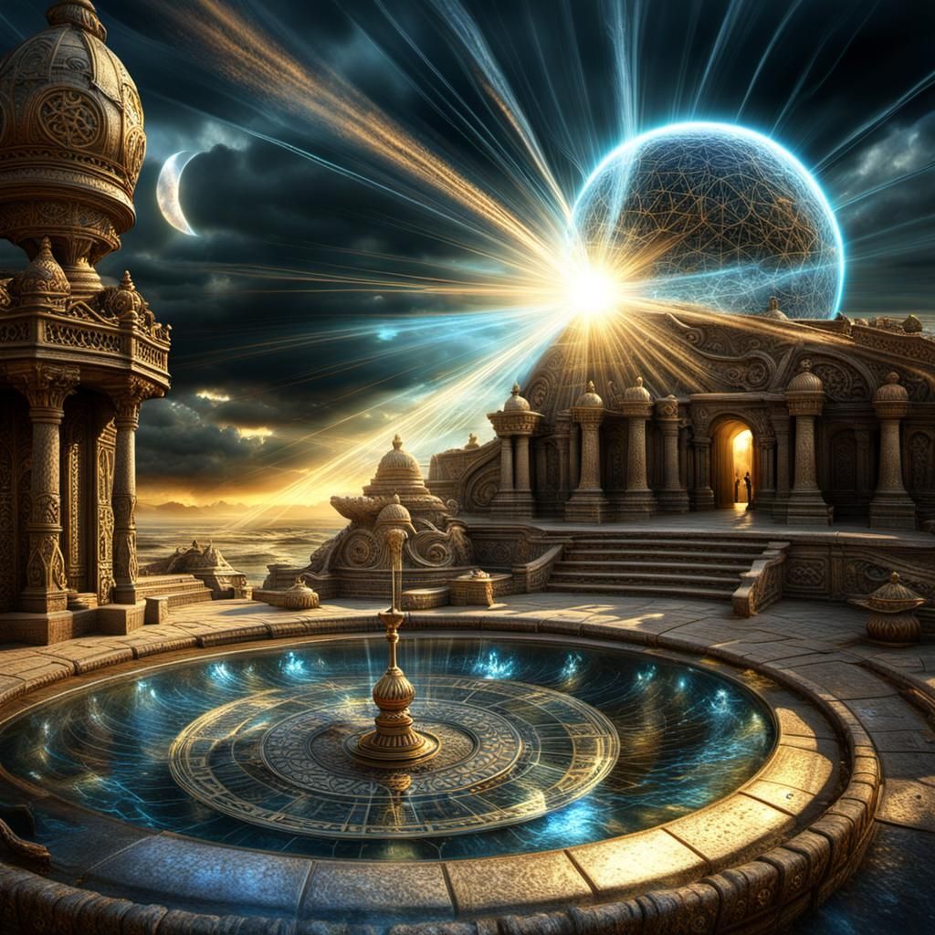 Magical Otherworld: All Seeing Eye in Fantasy Landscape