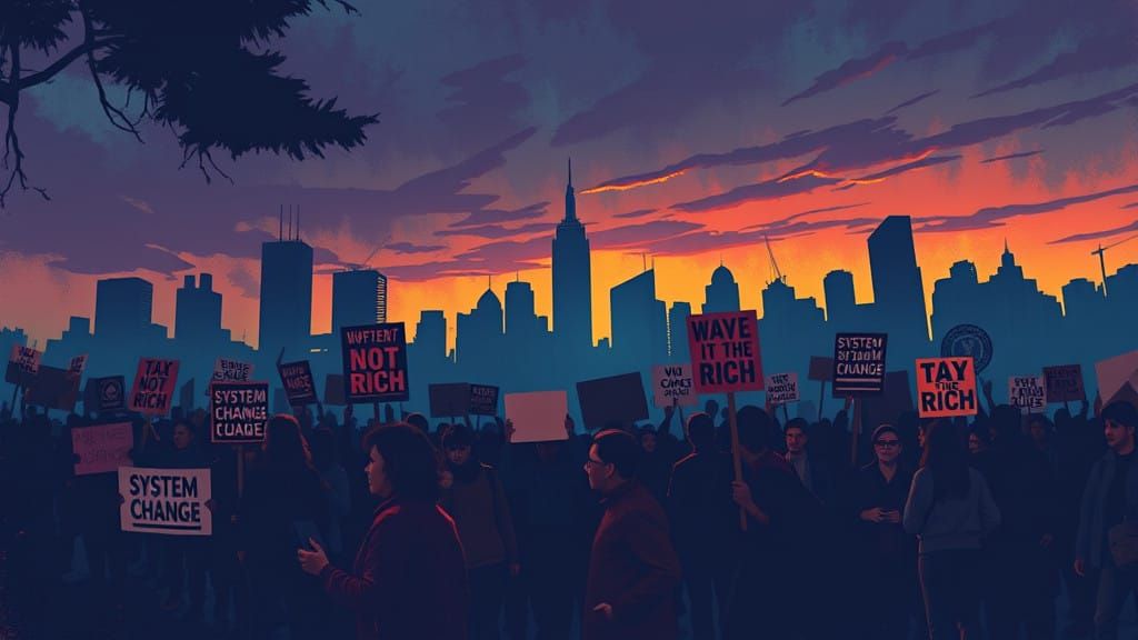 Protest Folk Album Cover: Nighttime Resistance Against Billi...