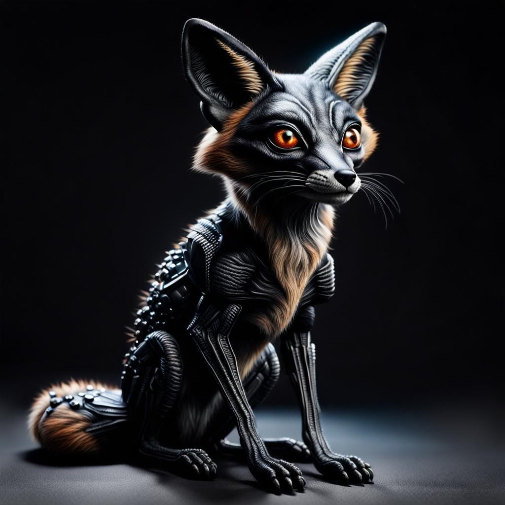 Hyperrealistic Portrait of Alien Pet with Mermaid Tail