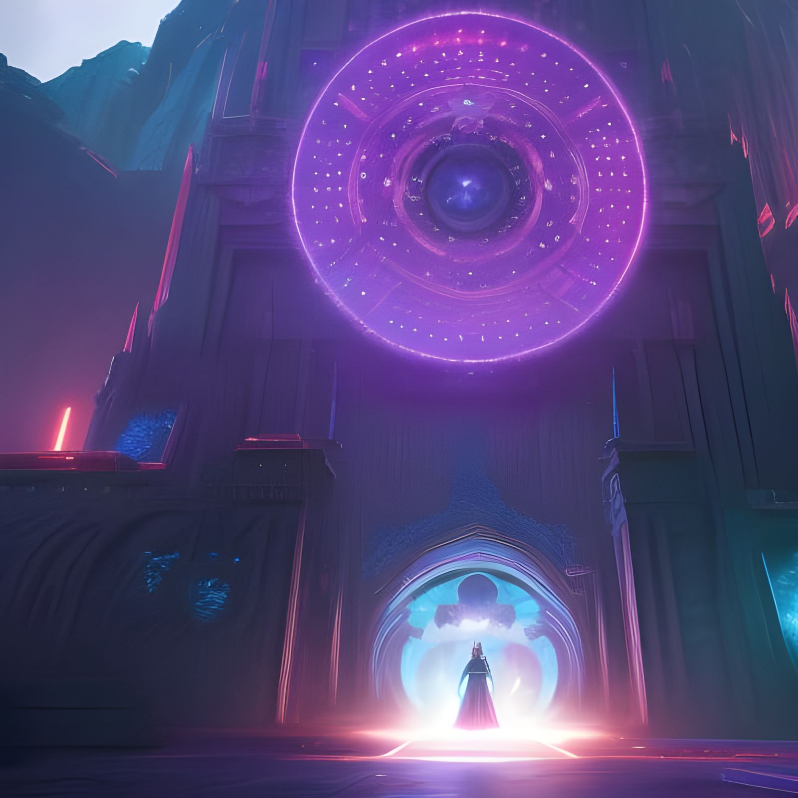 Darkness Escape: A Cosmic Matte Painting