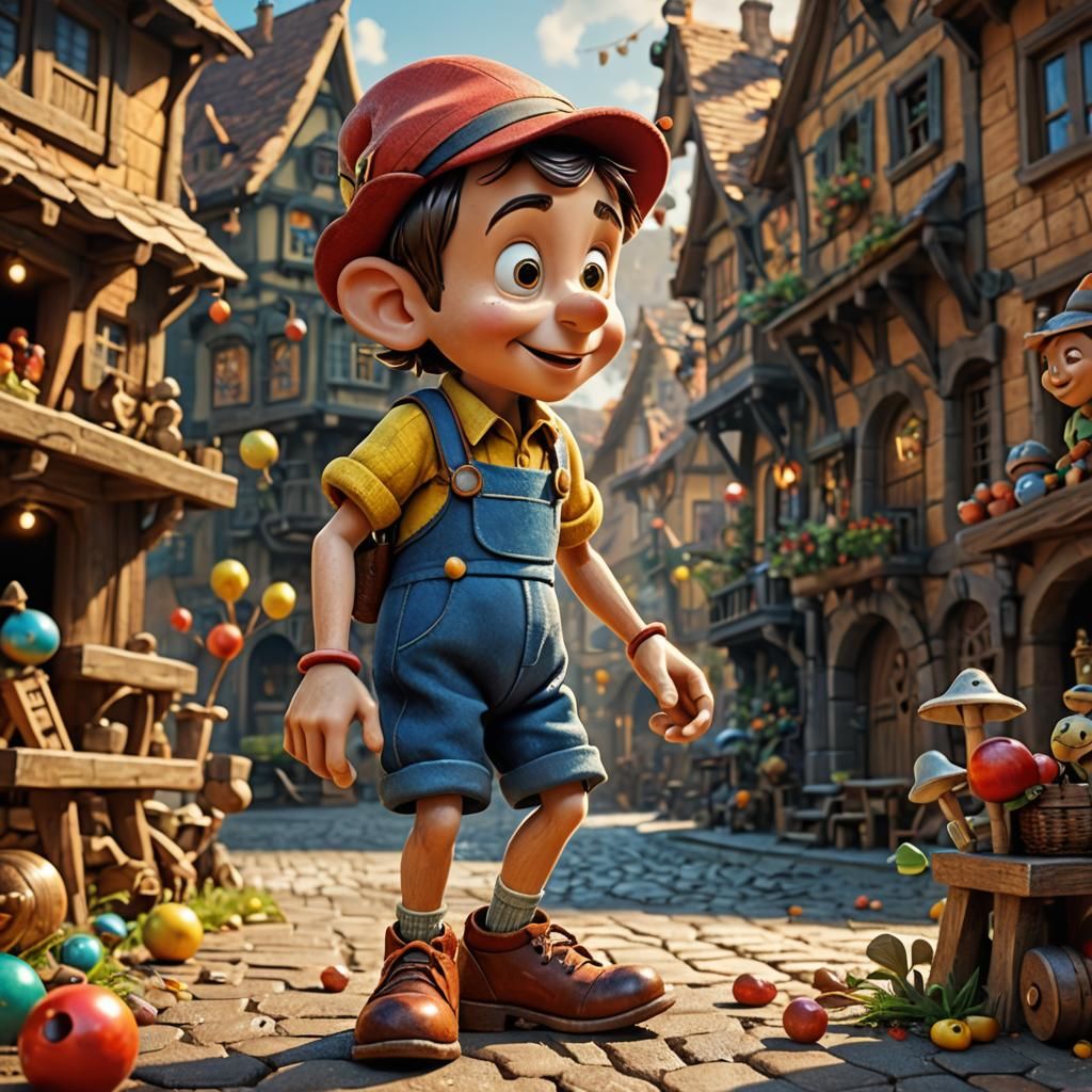 Pixar-Style Pinocchio CGI Render in Ultra HD