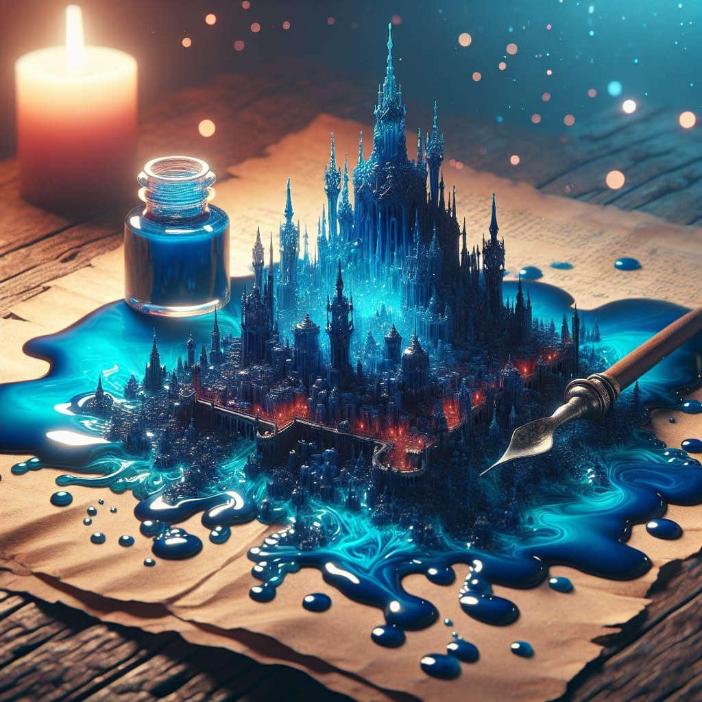 Ink Spill Creates a Liquid City