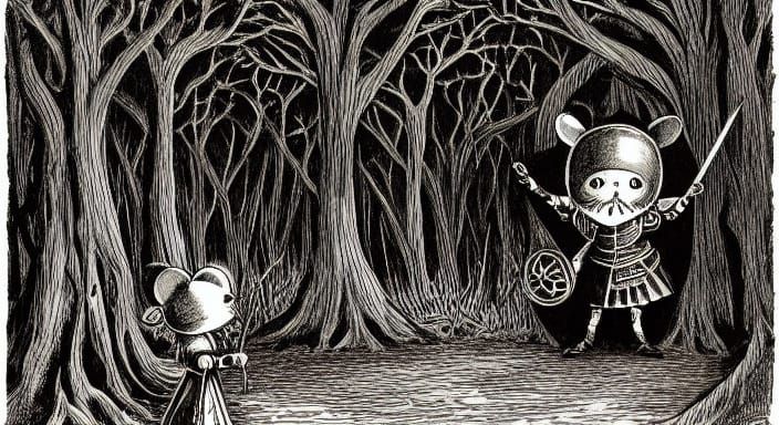 Whimsical Mouse Knight in Gothic Armor