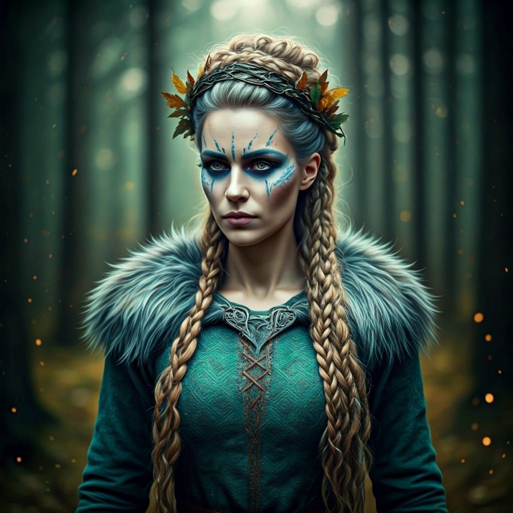 Viking Woman Summons Trees in Norse Forest